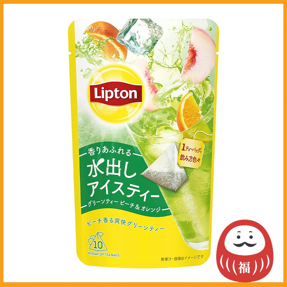 Lipton Iced Tea  Green Tea Peach & Orange  1 Pack (10 bags)