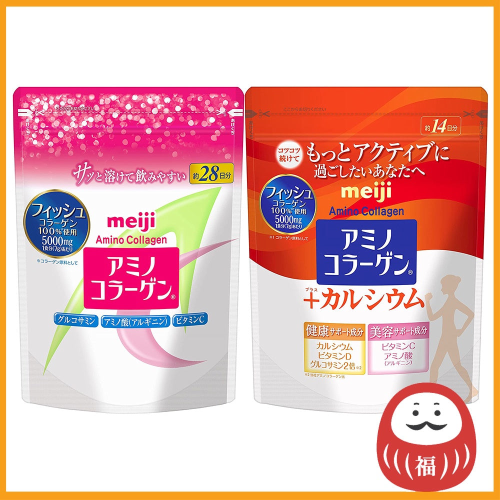 Meiji Amino Collagen 196g / Plus Calcium 98g