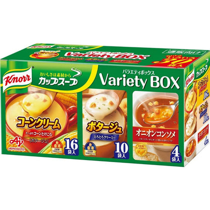 Ajinomoto Knorr Cup Soup Variety Set /Variety Box Instant Soup (28 sticks/30 packets)