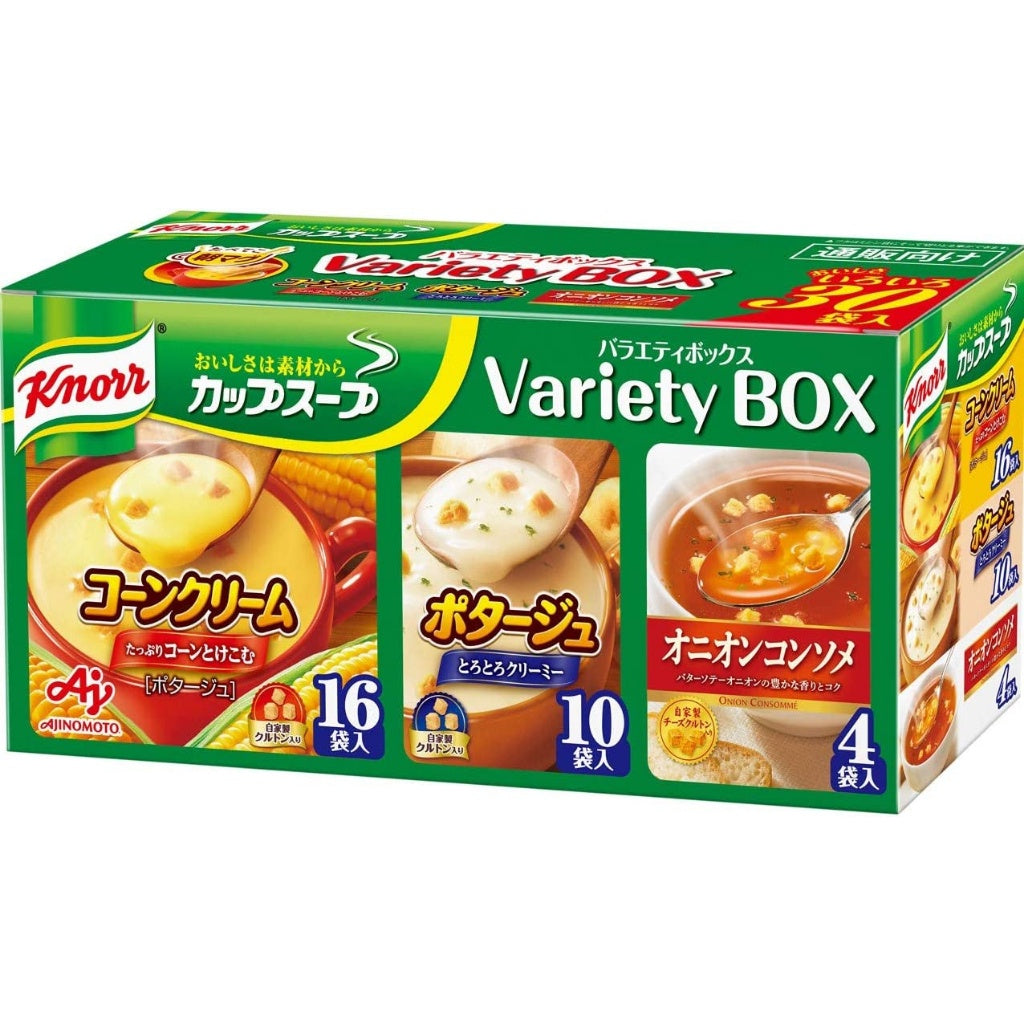Ajinomoto Knorr Cup Soup Variety Set /Variety Box Instant Soup (28 sticks/30 packets)