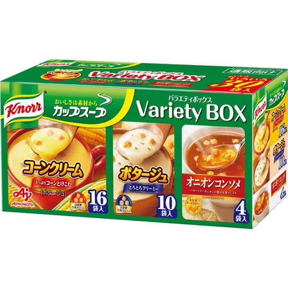 Ajinomoto Knorr Cup Soup Variety Set /Variety Box Instant Soup (28 sticks/30 packets)