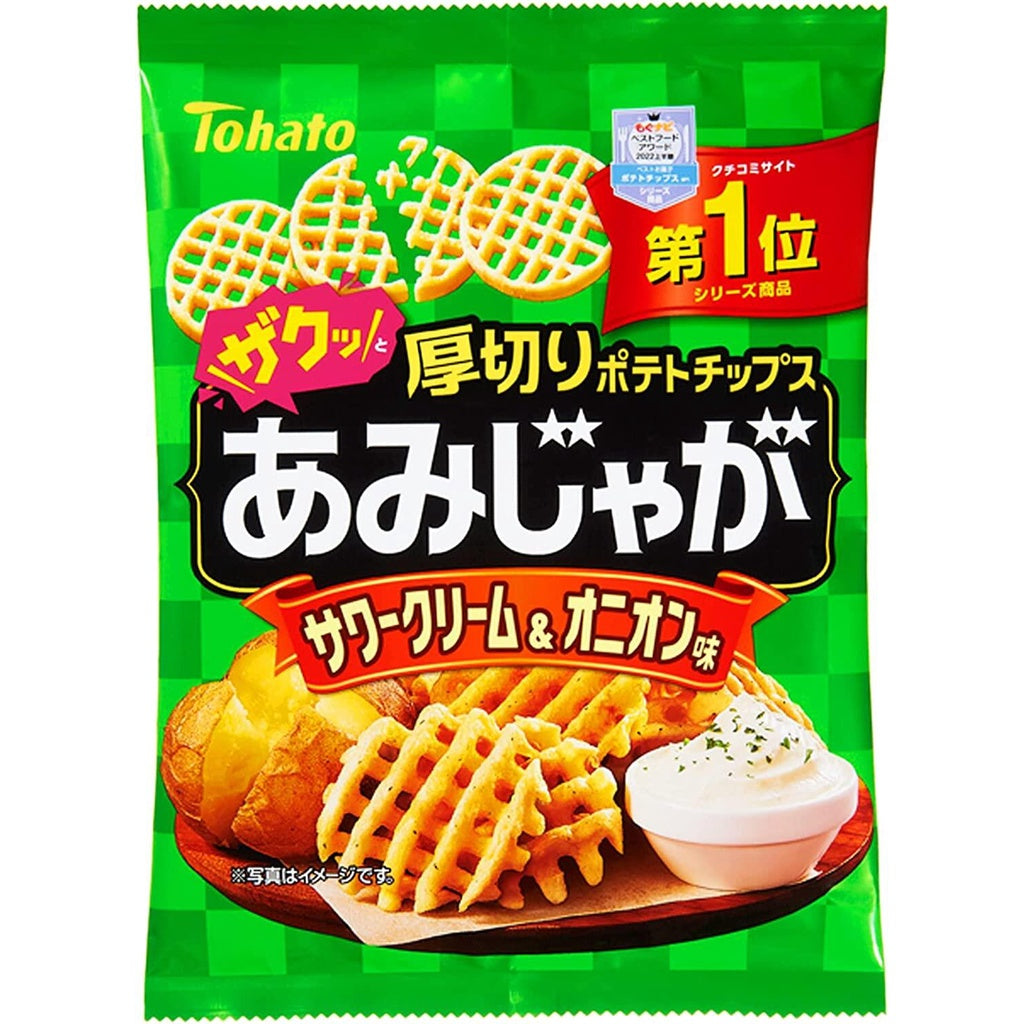 Tohato Amijaga Potato Chips - Sour Cream & Onion Flavor / Salt Flavor / Kishu Plum(1 bag)