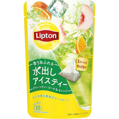 Lipton Iced Tea  Green Tea Peach & Orange  1 Pack (10 bags)