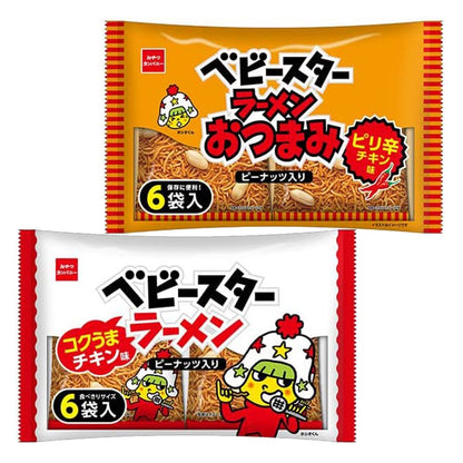 Oyatsu Company Baby Star Snacks Spicy Chicken Taste / Richness chicken flavor  6 bags