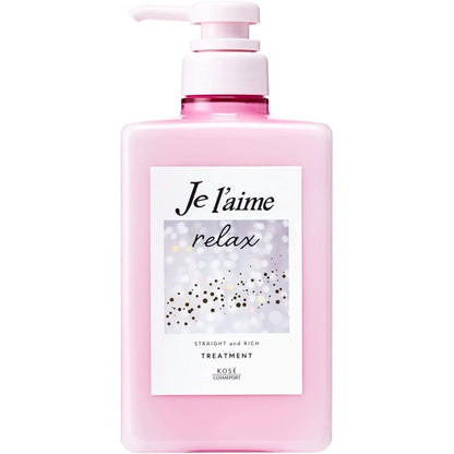 Kose Cosmeport Je L'aime Relax Midnight Repair Hair Treatment - Straight & Gloss / Straight & Rich (480mL / 340mL Refill)