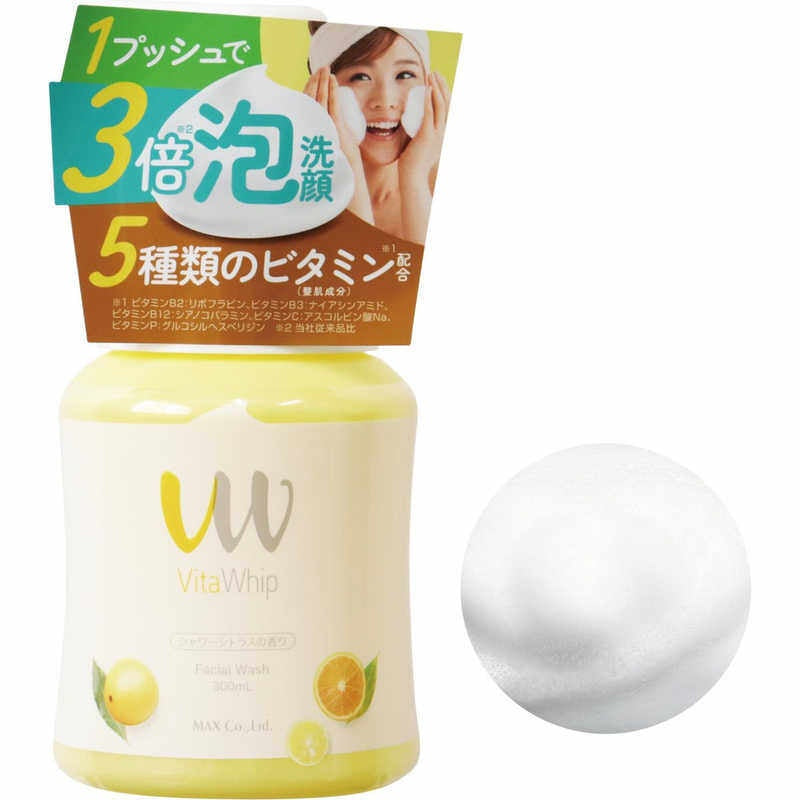 ［In stock］ Max Vita Whip Citrus Shower Foaming Facial Cleanser (300mL / 250mL Refill)