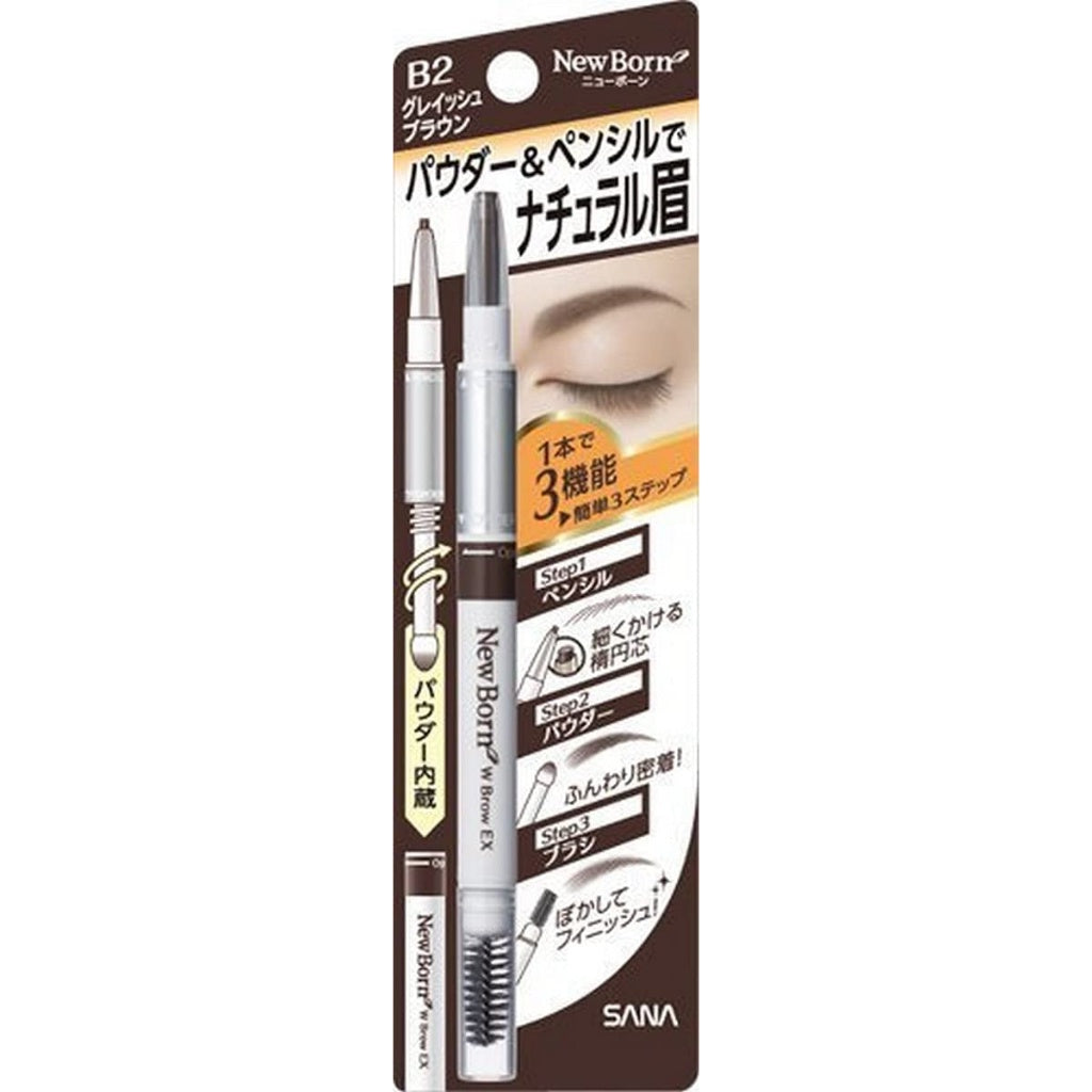 SANA NEWBONE W Brow EX Powder & Pencil & Brush Eyebrow