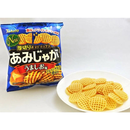 Tohato Amijaga Potato Chips - Sour Cream & Onion Flavor / Salt Flavor / Kishu Plum(1 bag)