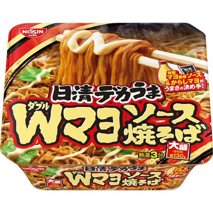 Nissin Deka-uma Instant Noodles - Double Mayonnaise Yakisoba / Abura Soba / Kimchi Pork (1 cup)