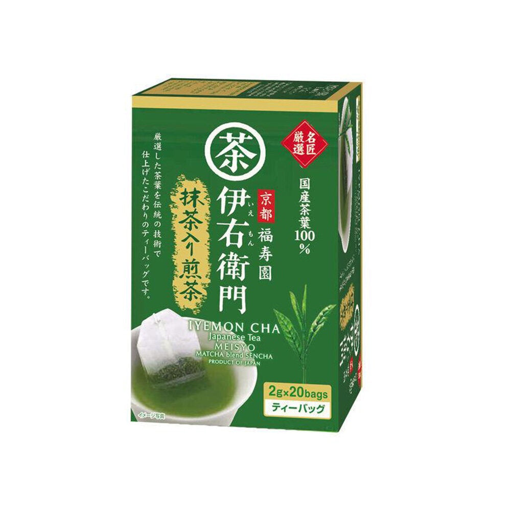 Ujinotsuyu Seicha Iyemon Meisyo Matcha blend Sencha Tea bags (20 bags)