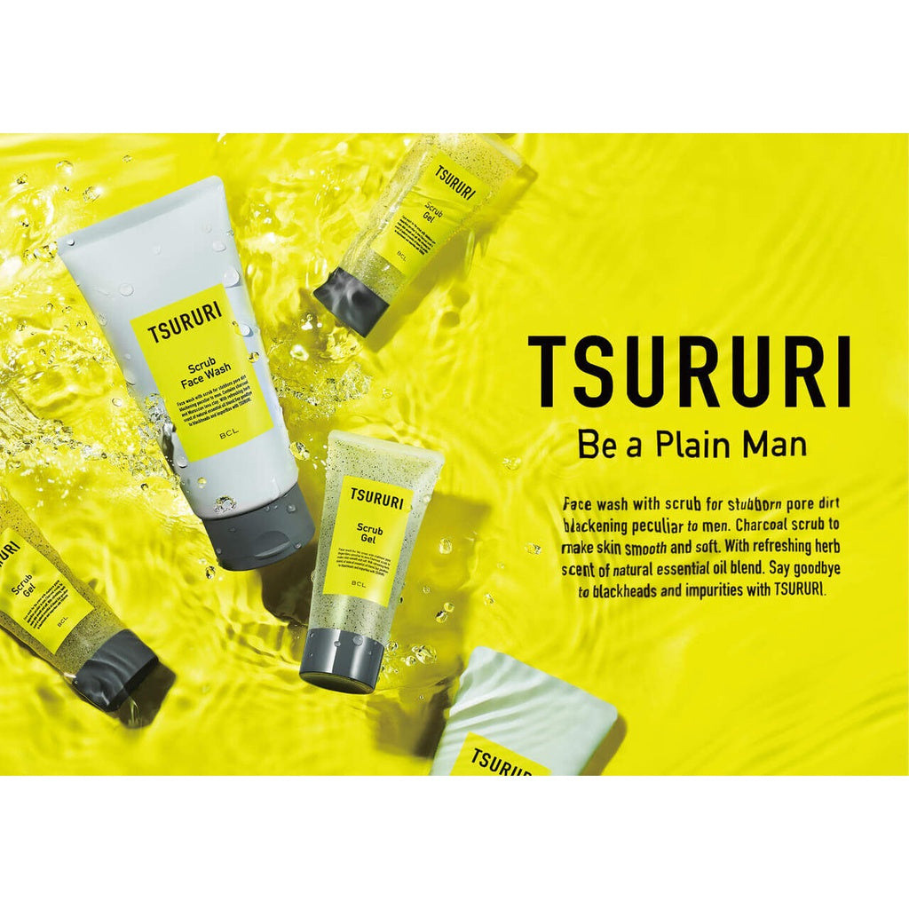 Men's Tsururi Scrub Face Wash Refreshing Herbal Fragrance (150g)