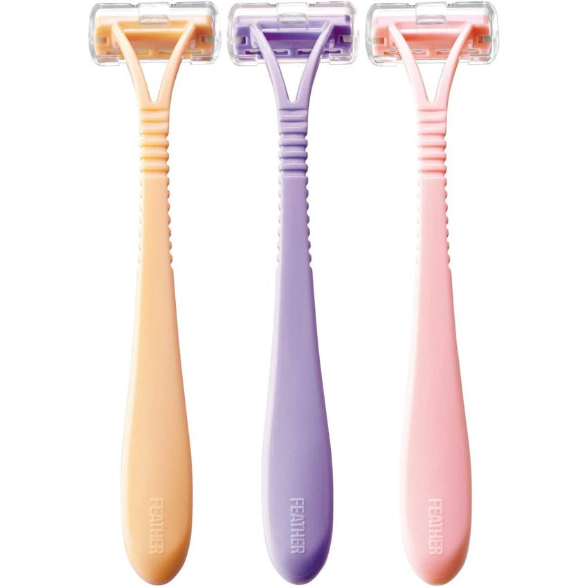 Feather Piany V-Line Razor with Guard (3pcs)