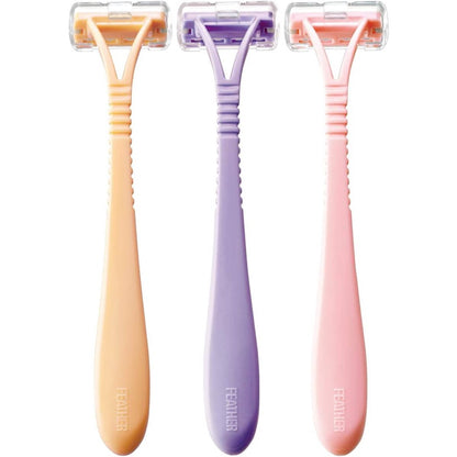 Feather Piany V-Line Razor with Guard (3pcs)