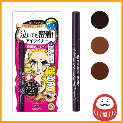 Isehan Heroine Make Smooth Liquid Eyeliner Super Keep - 01 Jet Black / 02 Bitter Brown / 03 Brown Black (1pc)