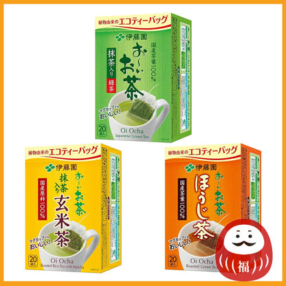 ITO EN Oi-Ocha Tea Bags -  Matcha  with Green Tea / Genmaicha / Hojicha (20 bags)