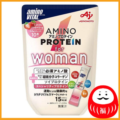 Ajinomoto Amino Vital Amino Protein for Woman Strawberry Flavor (Pack of 10)