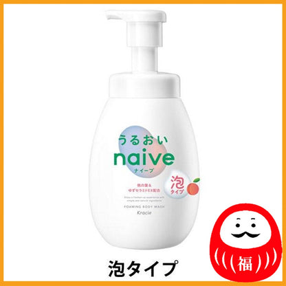 Kracie Naive Body Soap, foaming type, moisturizing type, peach soap, pump, 600ml (foaming type)