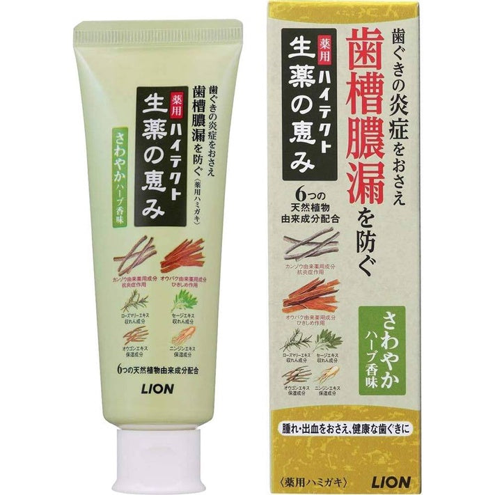 Lion Hitect Herbal Medicine Toothpaste - Gum Care / Fresh Herb (90g)