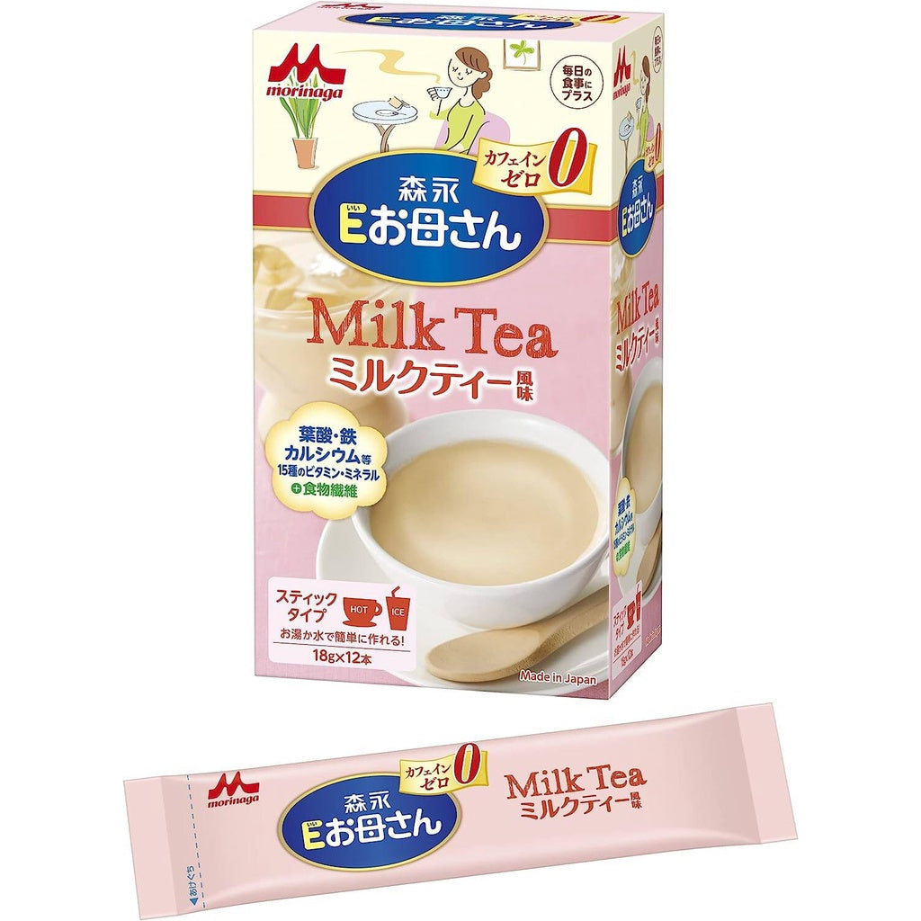 Morinaga E-Mother Nutritional Supplement - Green Tea / Cafe au Lait / Milk Tea (18g x 12 bottles)