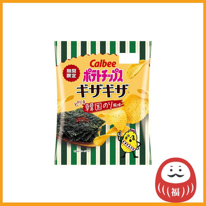 Calbee Crinkle Cut Potato Chips - Spicy Korean Seaweed (58g)