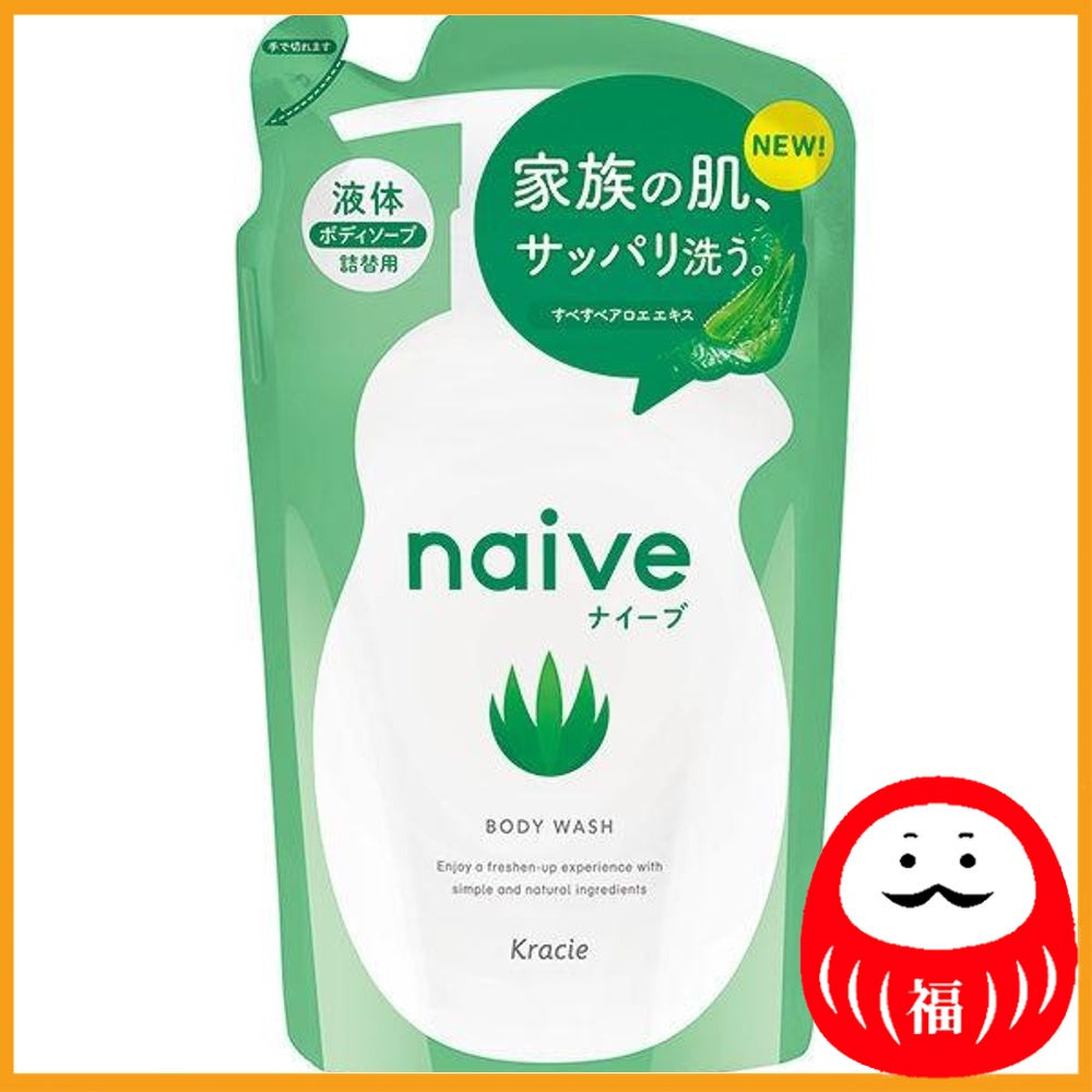 Kracie Naive Body Soap Aloe Green Floral Fragrance Refill 380ml (liquid type)