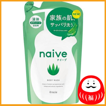 Kracie Naive Body Soap Aloe Green Floral Fragrance Refill 380ml (liquid type)