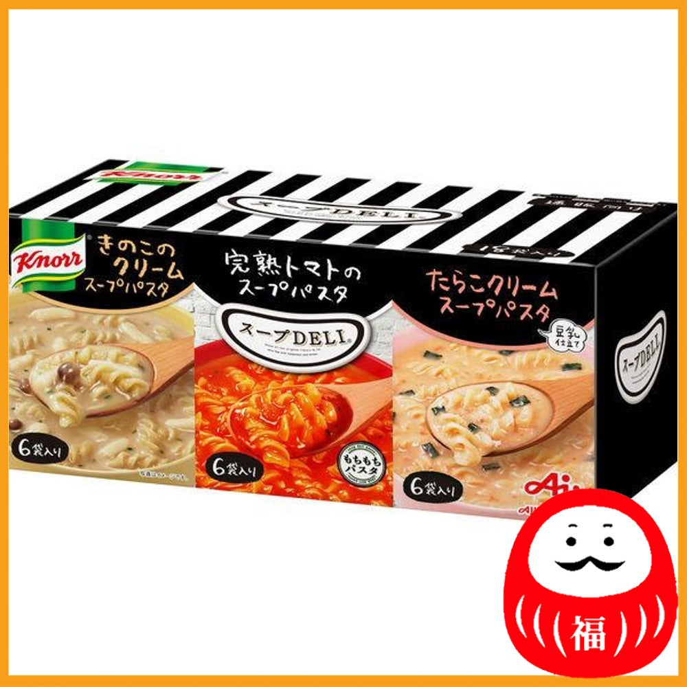 Ajinomoto Knorr Soup DELI Variety Box - Mushroom, Tomato, Tarako Cream - 1 box (18 servings)