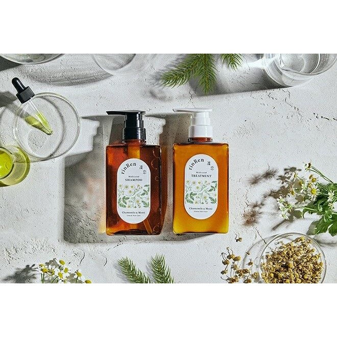 BXE rinRen Medicated Shampoo & Treatment - Mint & Lemon / Chamomile & Momi (400mL / 300mL Refill)