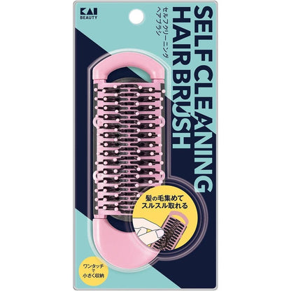 Kai Hair Brush - Self-Cleaning / Comfortable / Loop / Paddle