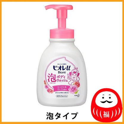 Kao Biore-u Foaming Body Wash, Angel Rose Fragrance Pump 600ml Body Soap (Foam Type)