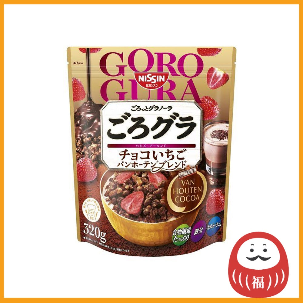 Nissin Cisco Goro Gura Granola - Chocolate Strawberry Van Houten Blend (320g)