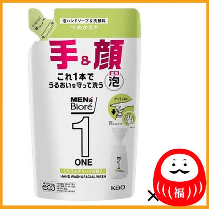 Kao Men's Biore ONE Foaming Hand Soap & Cleanser Refill 200ml