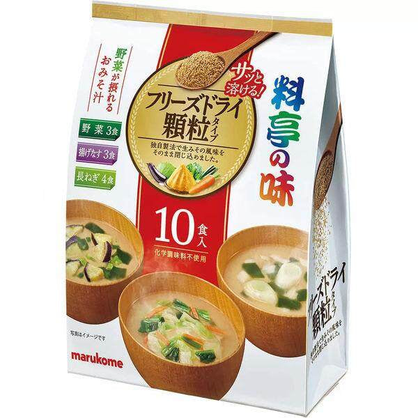 Marukome Ryotei no Aji Freeze-Dried Instant Miso Soup Assortment / Salt reduction / Aosa and Shijimi