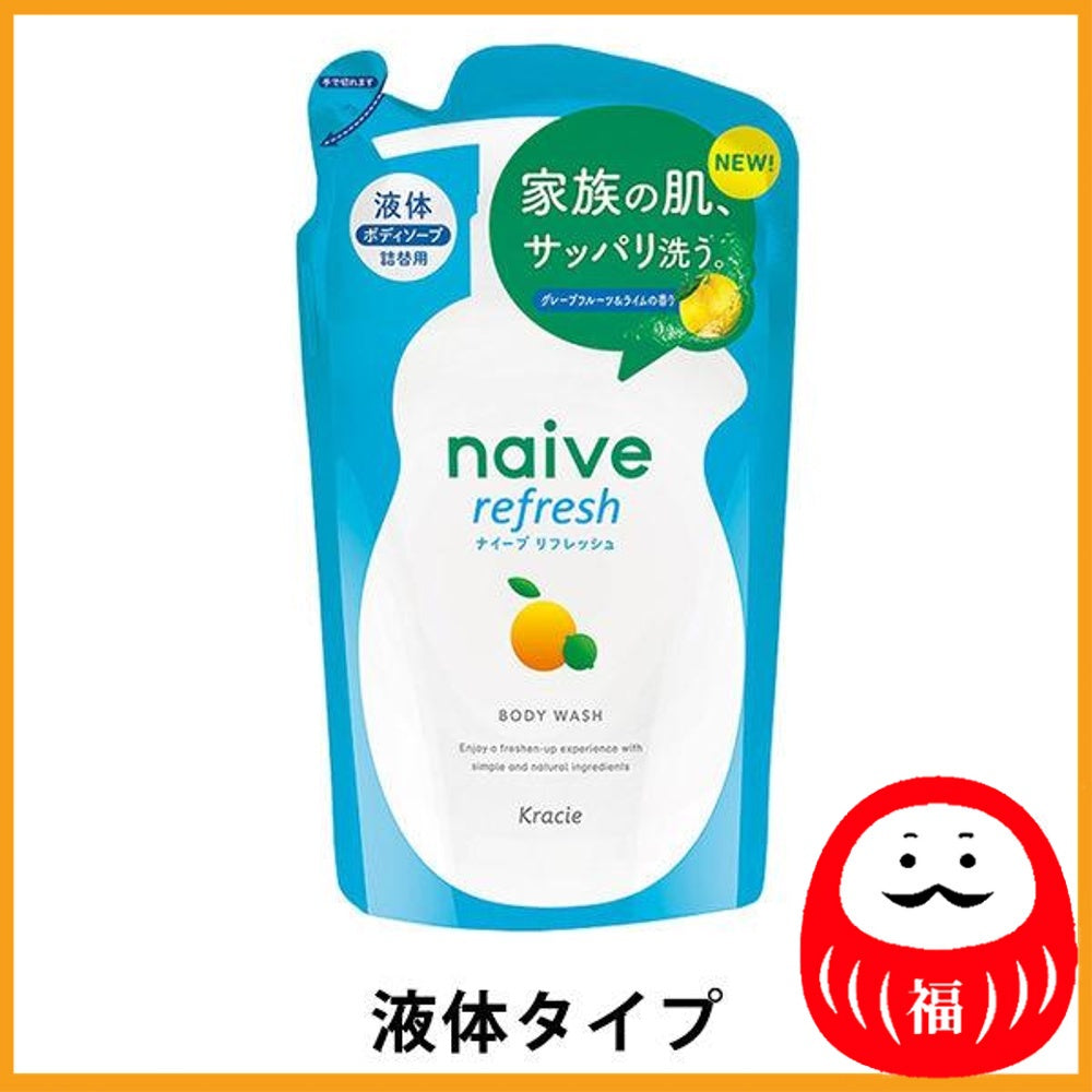 Kracie Naive Body Soap Refresh Grapefruit & Lime Fragrance Refill 380ml (liquid type)