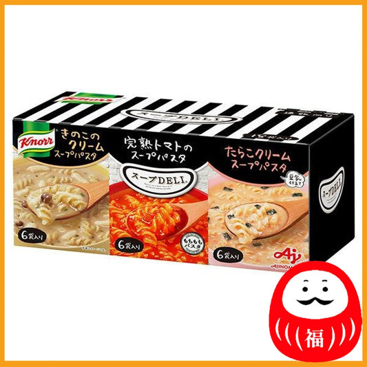 Ajinomoto Knorr Soup DELI Variety Box - Mushroom, Tomato, Tarako Cream - 1 box (18 servings)