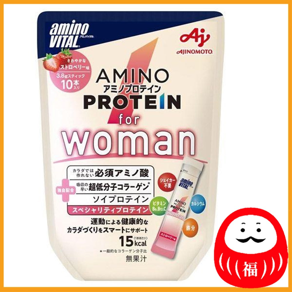 Ajinomoto Amino Vital Amino Protein for Woman Strawberry Flavor (Pack of 10)