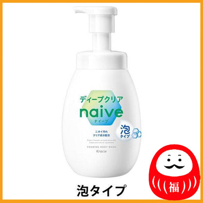 Kracie Naive Body Soap Deep Clear Citrus Floral Pump 600ml (foam type)