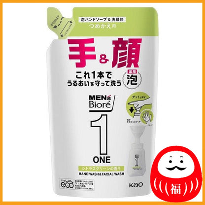 Kao Men's Biore ONE Foaming Hand Soap & Cleanser Refill 200ml