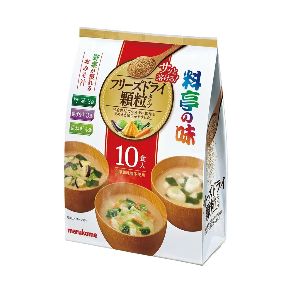 Marukome Ryotei no Aji Freeze-Dried Instant Miso Soup Assortment / Salt reduction / Aosa and Shijimi