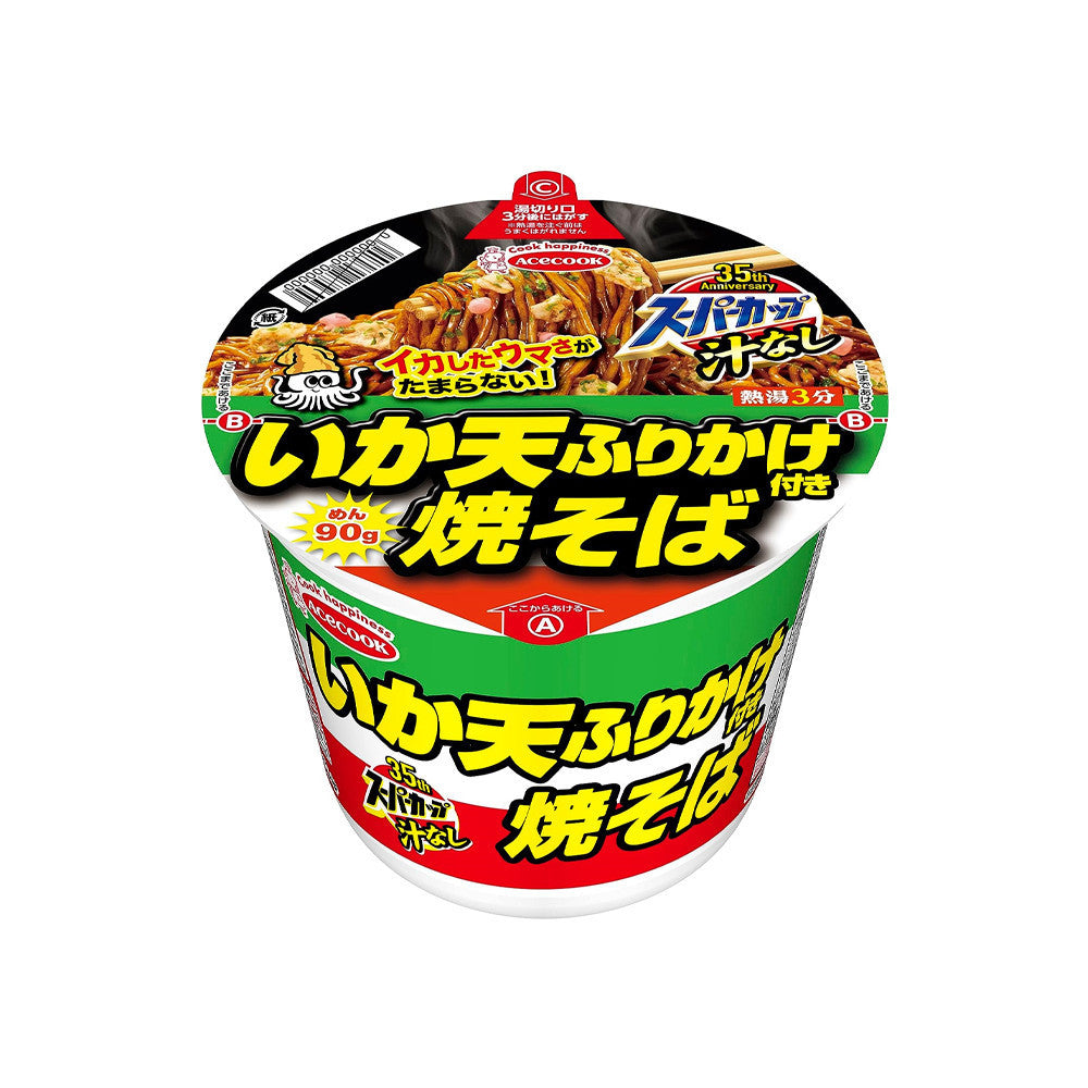 Acecook Super Cup Instant Yakisoba Ikaten Furikake / Umakara Soy Sauce