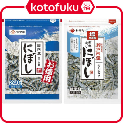 Yamaki Niboshi Sardine Value Pack 240g/Salt Free Niboshi Sardine 100g