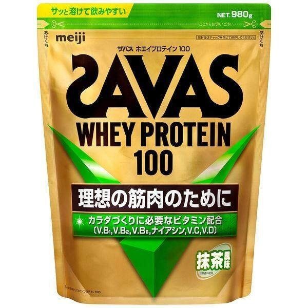 Meiji Protein SAVAS Whey Protein 100 Green Tea Flavor / Vanilla Ice Cream Flavor