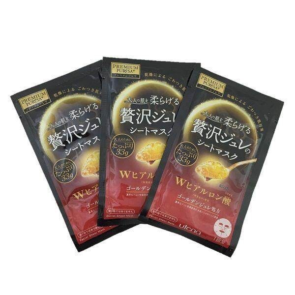 utena PREMIUM PUReSA Golden Jelly Mask 3 sheets Hyaluronic acid / Royal jelly