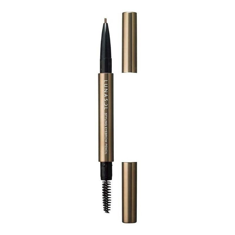 Lunasol Styling Eyebrow Flat & Round Pencil - 01 Charcoal / 02 Brown