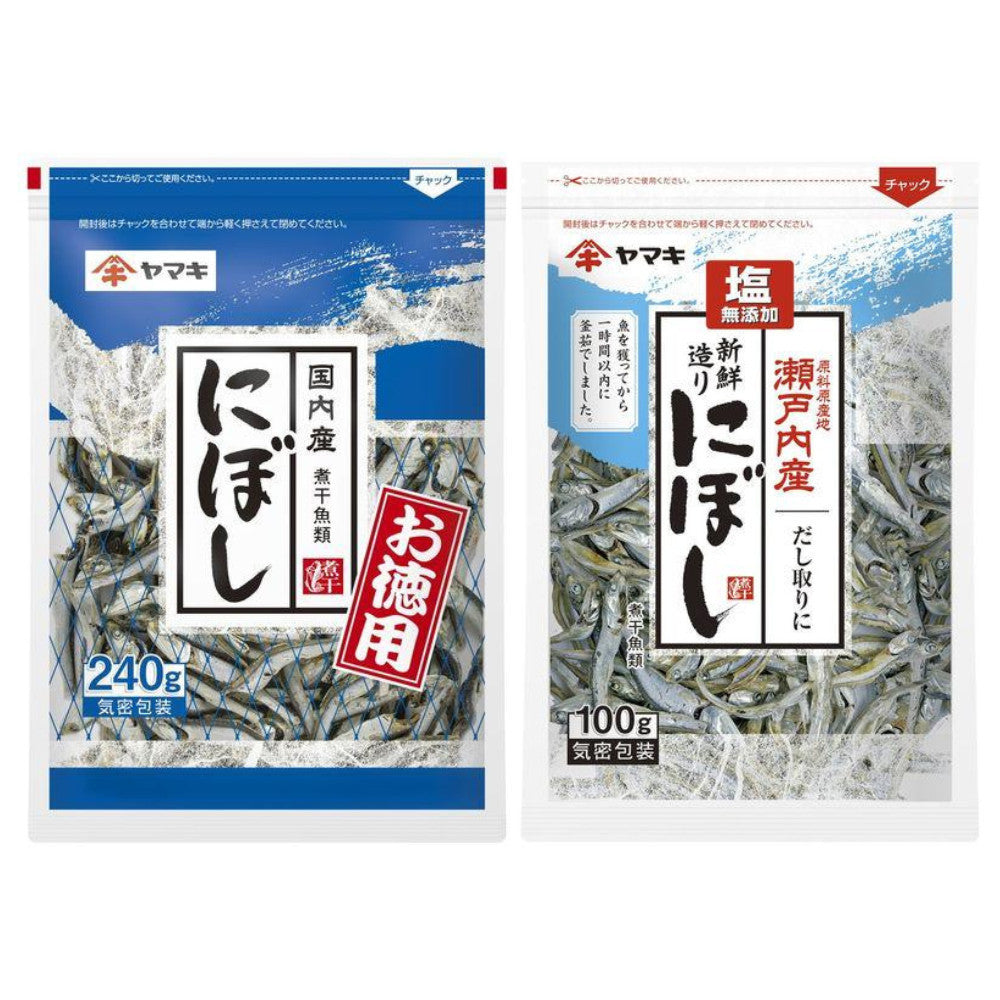 Yamaki Niboshi Sardine Value Pack 240g/Salt Free Niboshi Sardine 100g