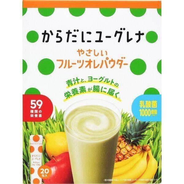 Euglena Fruit au Lait Powder Mix / Refreshing green tea flavor (20 sticks)