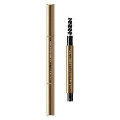 Lunasol Styling Eyebrow Flat & Round Pencil - 01 Charcoal / 02 Brown