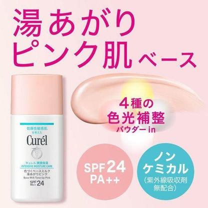 Kao Curel Moisturizing Base Milk SPF24 PA++ Yuagari Pink (30ml)