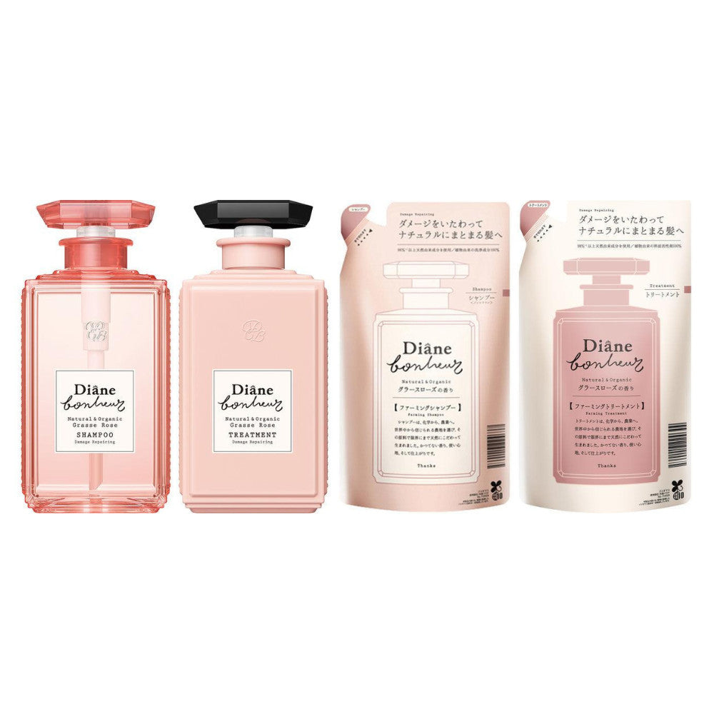 NatureLab Diane Bonheur Grasse Rose Damage Repair Shampoo Bottle 500ml/ Treatment Bottle 500ml/ Shampoo Refill 400ml/ Shampoo Treatment 400ml