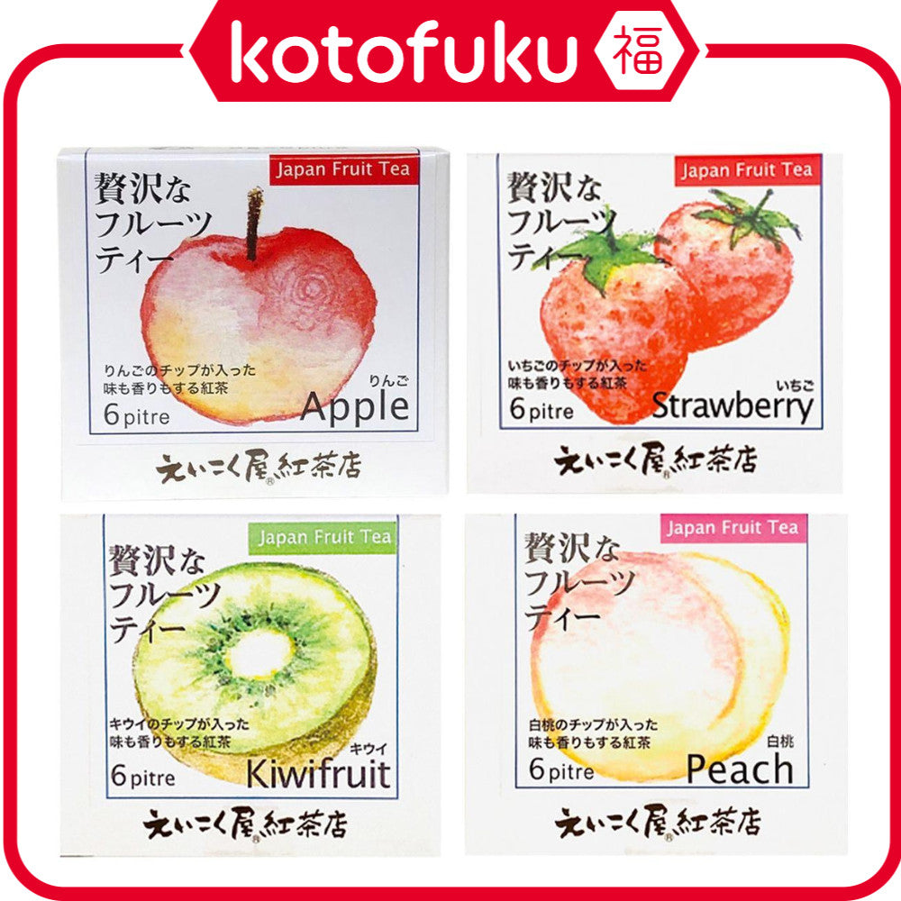 Eikokuya Luxury Fruit Tea Triangle Tea Bags Apple / Strawberry / Peach / Kiwi 1 box (6 bags/box)